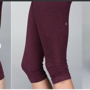 Lululemon In The Flow Crop II Heathered Bordeaux Drama